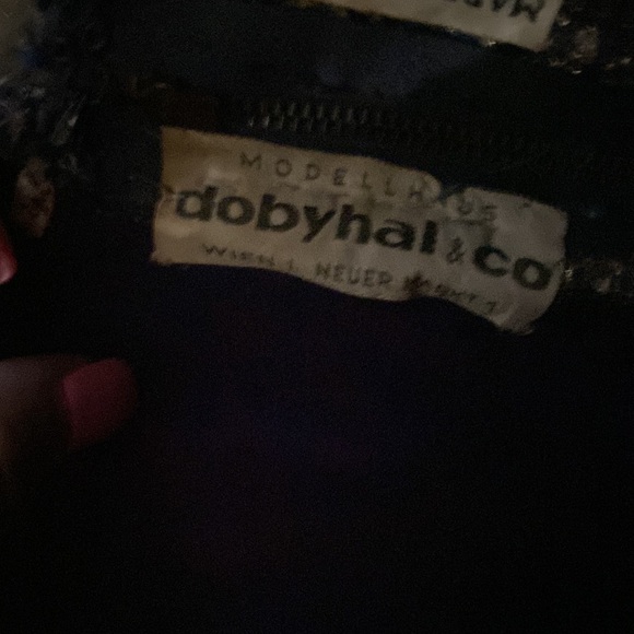 Vintage 1960s Modes Chez Elita Brocade Blue and Metallic Dress - Picture 8 of 10